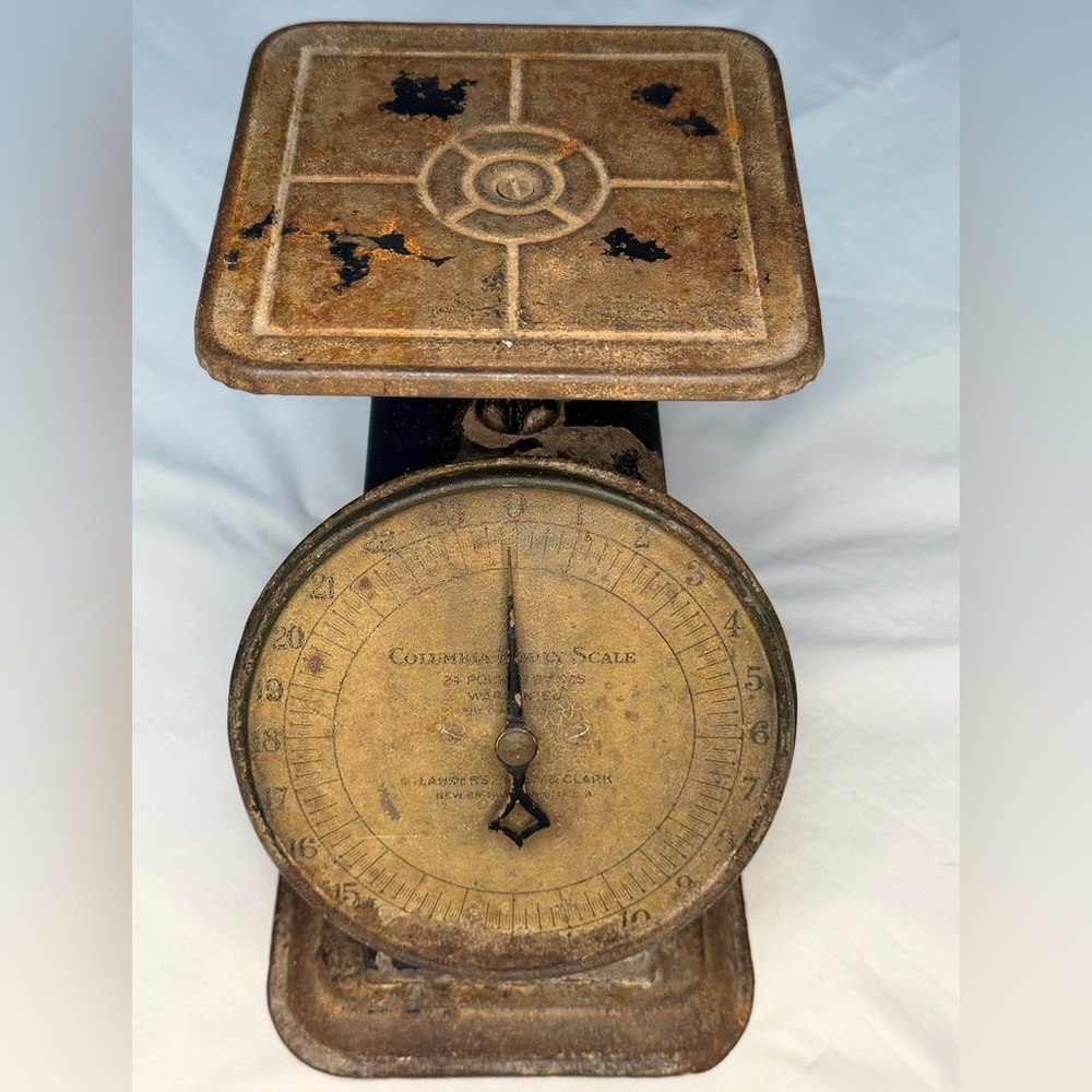 Vintage Columbia Family Scale 24 lbs by Landers Frary & Clark USA WORKING Rustic